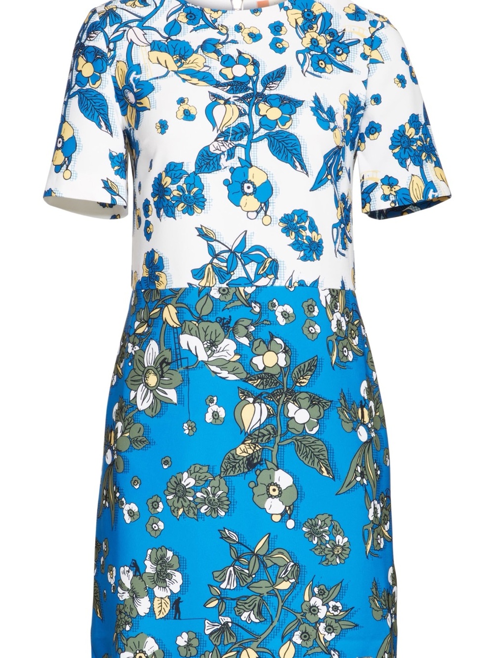 Ted Baker Blue Floral Short-Sleeve Shift Dress